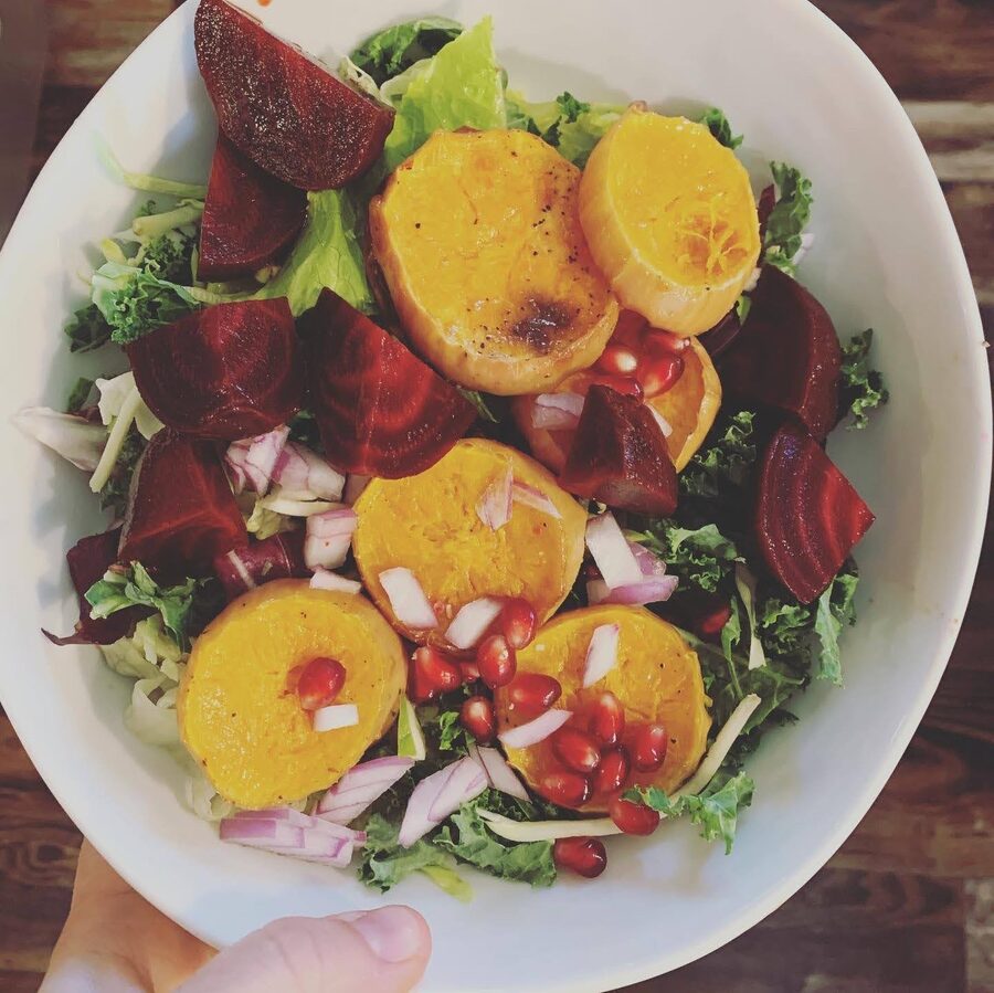 Beet and citrus salad on greens